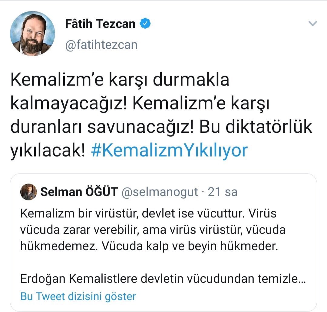 karadul 𐱅𐰇𐰼𐰚 kemalist aziz auf twitter adamlar kemalizm yikiliyor adinda etiket actilarsa panikliyorlar demek ki kemalizm gunesi yeniden doguyor diye kisa bir buzul caginin ardindan gunes balcikla sivanmaz demis atalarimiz https t