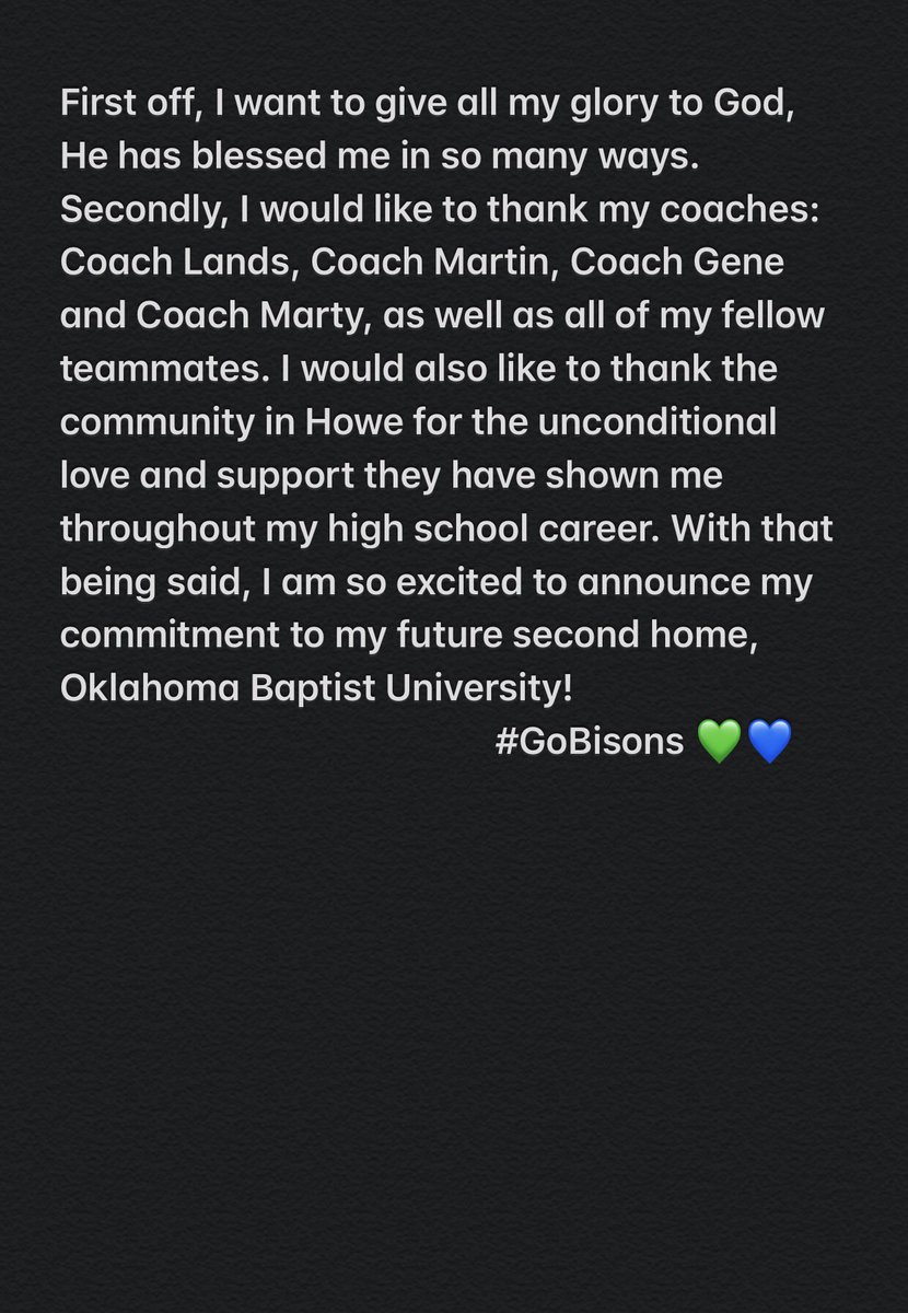 sierra_copeland's tweet photo. Excited to be a future Lady Bison!! 💚💙 @MartyMackPBR @BasketballLone @BoOverton @bseagler @OBU_WBBall https://t.co/LZRA78ZDXc