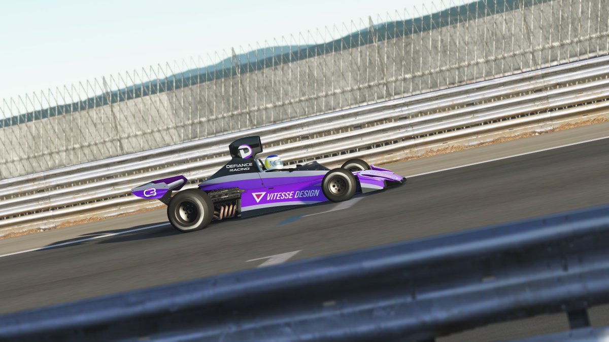 Defiance_Racing's tweet photo. It was a successful day yesterday as we finished 1-2 in the @SimRacing_GP event around the Circuito del Jarama.

With one remaining round we've taken the lead in both drivers and constructors standings!

🏎️Brabham BT44
🗺️Circuito del Jarama
🎮@rFactor2
🌎https://t.co/wKIh3nU7Ol https://t.co/rUl9pT88C7