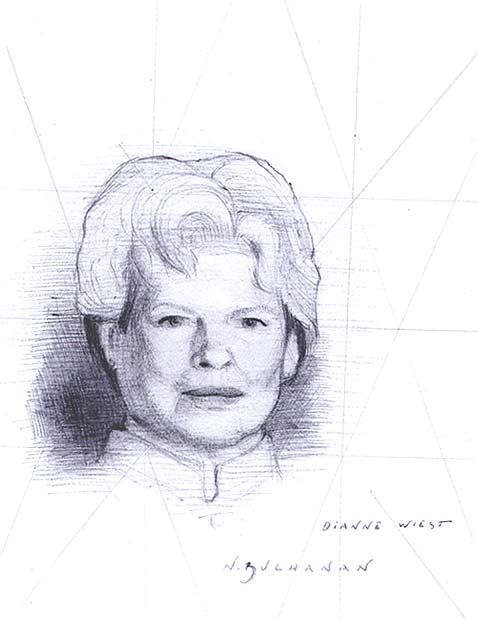 A nice portrait of Dianne Wiest from one of my painting instructors, Noah Buchanan.