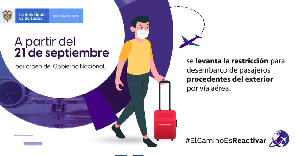 AerocivilCol's tweet photo. #ElCaminoEsReactivar | La fase 1 para la conectividad internacional se realizará con base en 3 criterios: identificación de países con rutas, capacidad aeroportuaria (cumpliendo el Protocolo de Bioseguridad) e interés de aerolíneas por implementar vuelos. https://t.co/KG3r42vX35