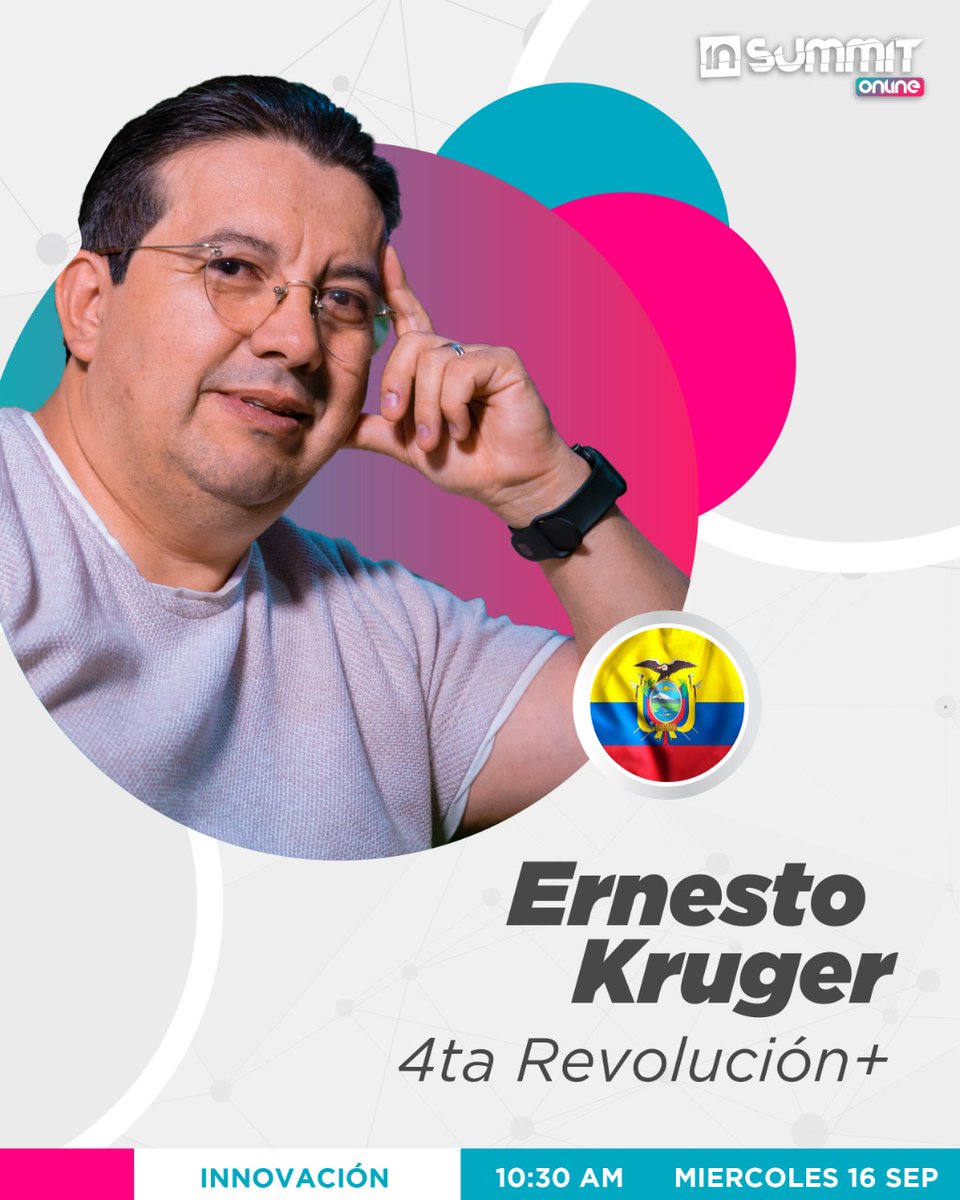 krugercorp's tweet photo. Conéctate al evento @insummit_la este 16 de septiembre, donde hablaremos sobre la 4ta revolución+ la cual es obligatoria para toda empresa que busque su transformación.
Regístrate gratis: https://t.co/2FkDEdKatV
#SomosKruger #InnovaciónQInspira #InSummit #TransformaciónDigital https://t.co/tUHuhYeMqa