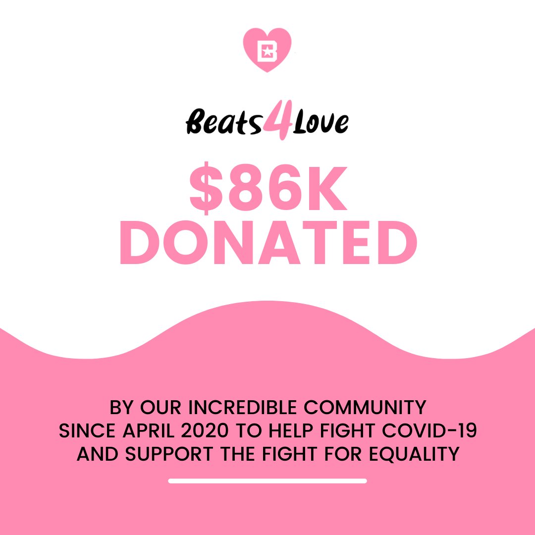 BeatStars's tweet photo. With $86K donations and counting we continue to be astounded by the generosity of our community. Thank you. We now have a diverse array of charities directly receiving support from #Beats4Love 💗 Click here to learn more: https://t.co/uGf1It1y6Y https://t.co/Pu8BsEA2Ho