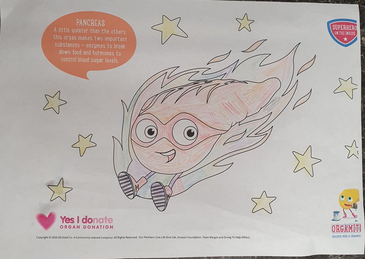 Chazacw's tweet photo. @NHSOrganDonor @LLTGL Isabelle's Orgamites submission, She picked the Pancreas because mummy's doesn't work anymore.
#OrganDonationWeek #SuperheroInside #Orgamites https://t.co/cpI7Xp6Xe3
