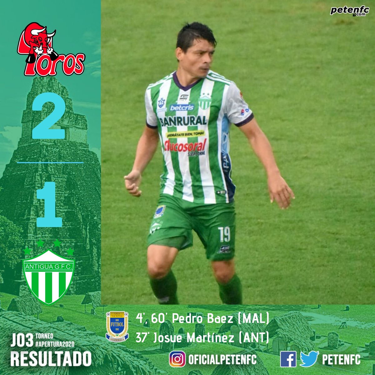 petenfc's tweet photo. #Apertura2020 🇬🇹 Con el petenero Robin Betancourth de titular, Antigua GFC cayó en su visita a Malacateco.

👊 #PoderPetenero
✅ 'Beta' acumuló su tercer partido al hilo siendo titular en el conjunto colonial. https://t.co/InDON92tov