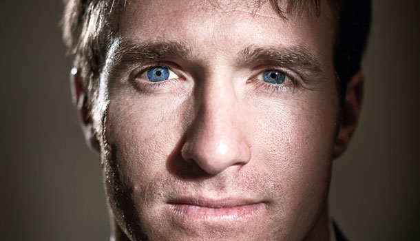 The greatest brown eyed QB ever is Peyton Manning, the best green eyed one Brett Favre. After these two you start to see a line of guys whose eye color could be spotted from a mile away. Here’s Drew Brees: