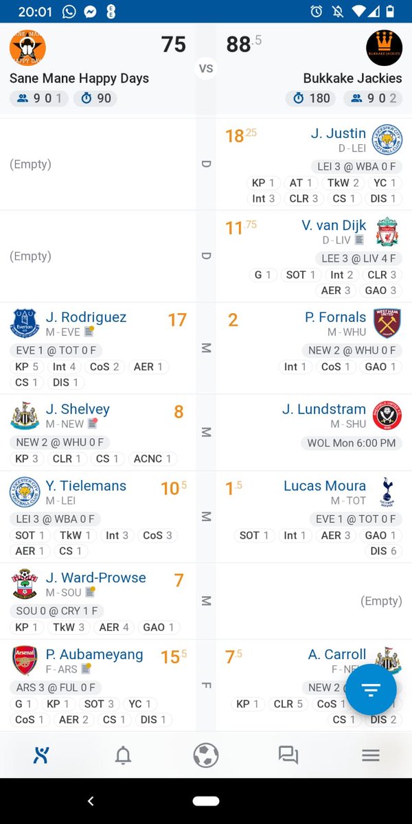 CopperpotGabe's tweet photo. @FantraxEPL @Fantrax - how do I set my live scoring to the example on light mode? I (dark mode) have to scroll to see where players have picked up points, so I want to change it. I can't see an option... https://t.co/z7oj1lL5ZQ