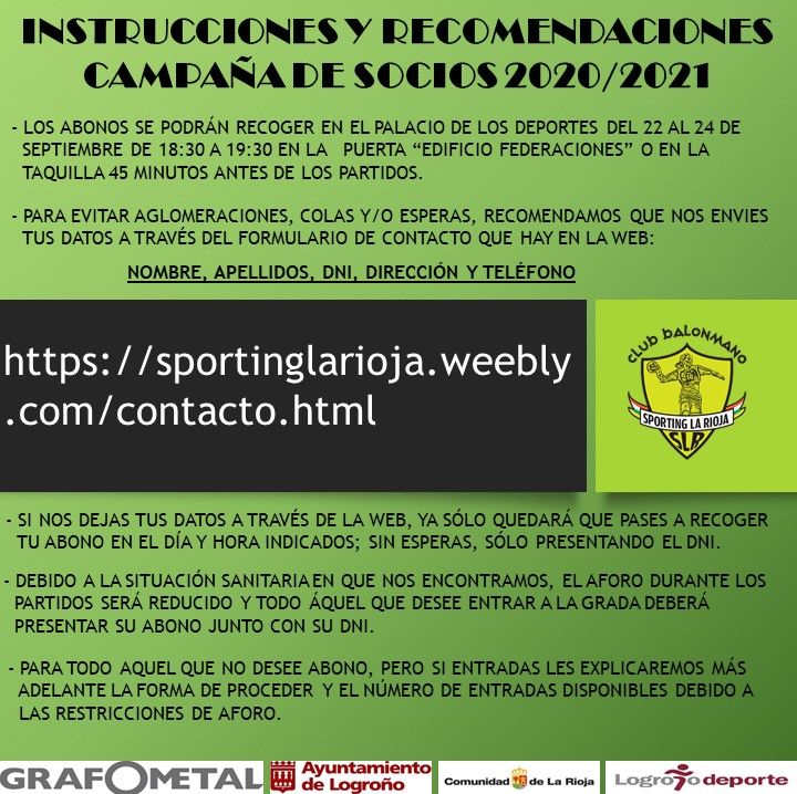 BMSportingLR's tweet photo. 📢📢Comienza la campaña de socios 2020/2021. ¿Nos acompañas? Te necesitamos
 💛💚💛

Adjuntamos también unas instrucciones y recomendaciones  para evitar aglomeraciones y filas con la recogida de datos.

#ahoramasquenunca 
#juntassomosmasfuertes https://t.co/NHoDq8OYug
