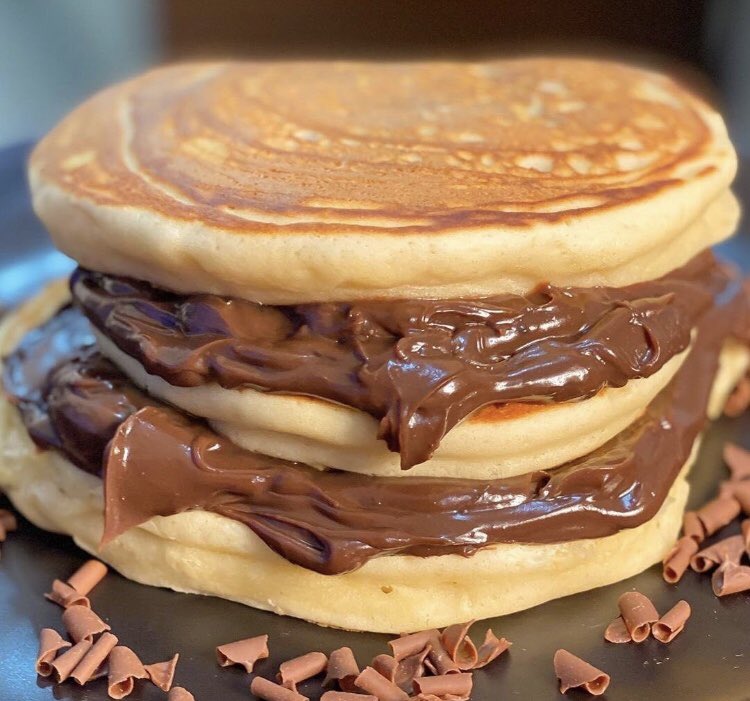 PostPornFood's tweet photo. Nutella Pancakes https://t.co/lBbGa2QNhq