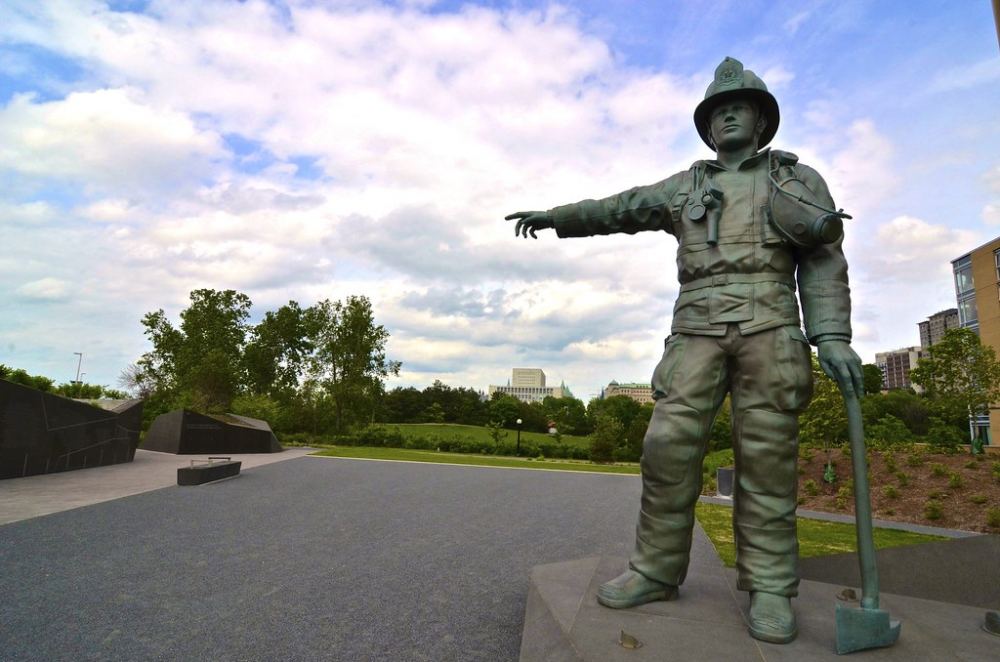 HFDHistorian's tweet photo. As we recognize National Firefighter Memorial Day, we remember the first Hamilton firefighters to die in the line of duty. Fireman Laurence Powers and Lieutenant William Woods died on September 13, 1854 at the Fisher and McQuesten Foundry fire. @HamiltonFireDep @CanFirefighters https://t.co/teAdgow1Ky