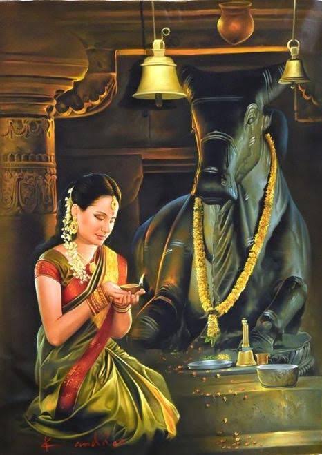 we get a vision of a deity its due to the Agni tatva ,the absolute fire element and we feel the touch of supreme and that Bliss is due to the vayu tattva. A Ghee lamp helps in cleansing both these elements in our body, helping to make a communion easy between aatman & paramatman