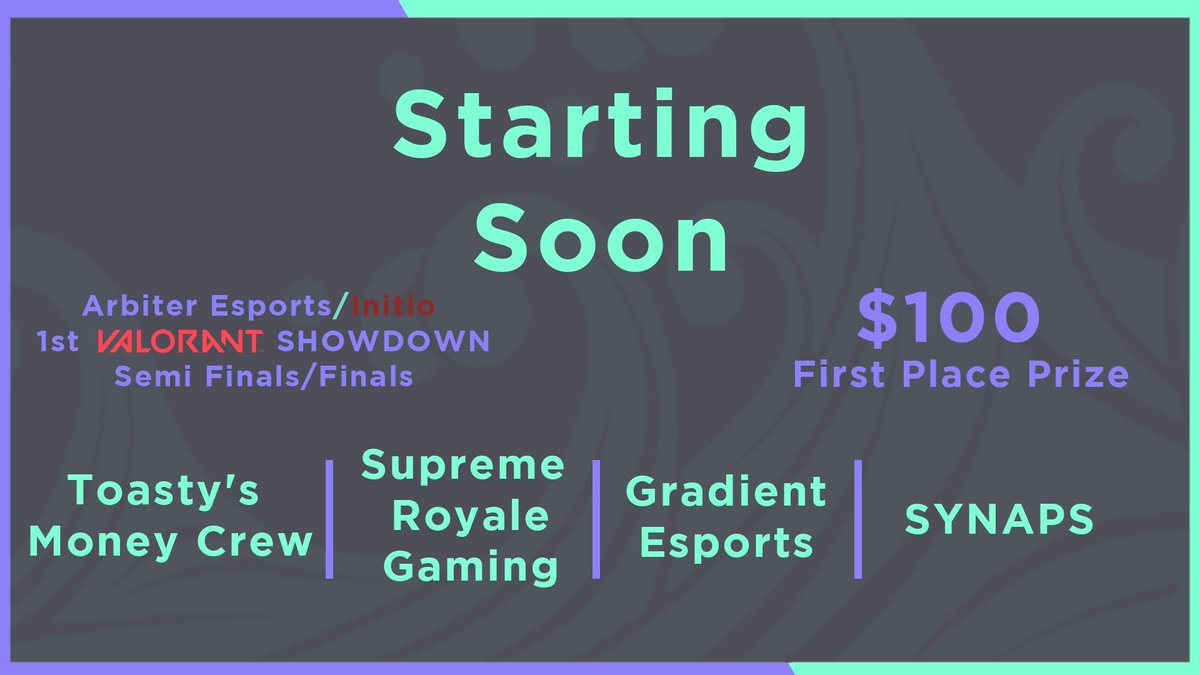 It's #TournamentDay ! ! !

We will be live with our first Semi Finals at 4 PM EST (15 Minutes) ! ! !

Toasty's Money Crew 💸 vs Supreme Royale Gaming 💪

🎥Stream: twitch.tv/arbiteresports

#IgniteTheFlame
