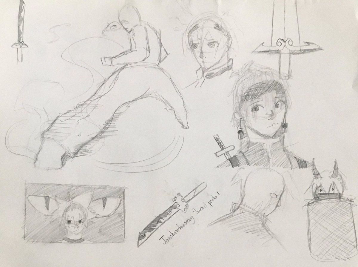 Entire sketch page might add more and a demon slayer au inspired by  @bamsaltacc