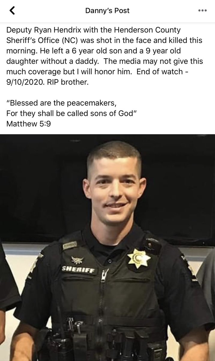 @RealJamesWoods @Lee0456lee RIP Leo. The left is hunting down our Police.  @realDonaldTrump @DOJPH time to do something.  

#BlueLivesMatters His Name was #RyanHendrix. His life mattered.