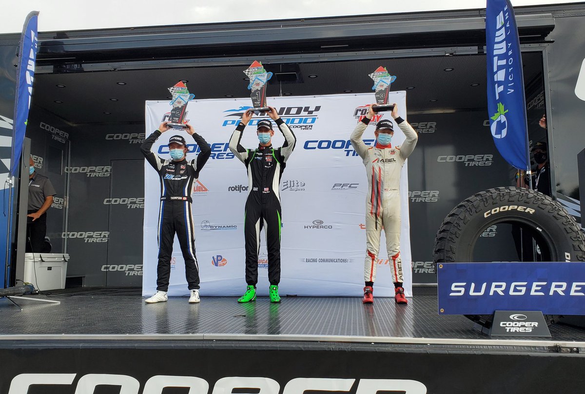 USFPro2000's tweet photo. Congratulations to the Race 2 podium -
1st @sting_ray_robb
2nd @parkertracing
3rd @jacobabelracing
#RoadToIndy l #TeamCooperTire #IndyMO l #SurgereIndyPro2000 https://t.co/wFrRf9VZNS