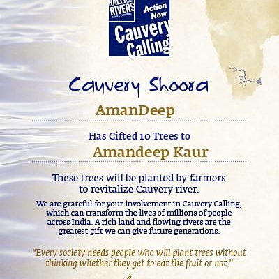 srikanthchils's tweet photo. If one wants to Gift anything for the one's Bday... I would Recommend Donating Saplings for Good Cause in there Name would be  best...
 Also one can Donate by self on there Bday,  A karma of Good.. #RallyForRivers #CauveryCalling #beresponsible #DonateForGoodCause https://t.co/8moGG0D9rq