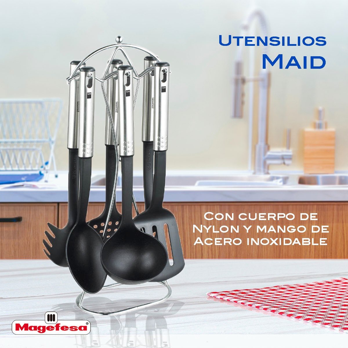 MagefesaMX's tweet photo. Con estos utensilios ahorra espacio  teniéndolos a la mano gracias a su soporte pedestal de acero inoxidable. De venta en: https://t.co/Zgbb5Brrp7 https://t.co/QlGzhlnmlE