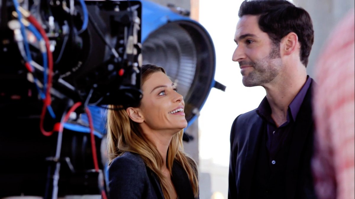 DailyLaurenG's tweet photo. lauren and tom on the set of the pilot of #lucifer https://t.co/wzOEkESaO1