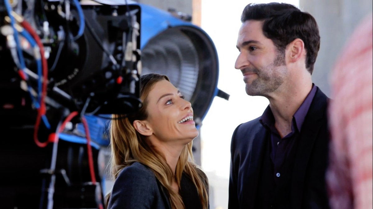 DailyLaurenG's tweet photo. lauren and tom on the set of the pilot of #lucifer https://t.co/wzOEkESaO1