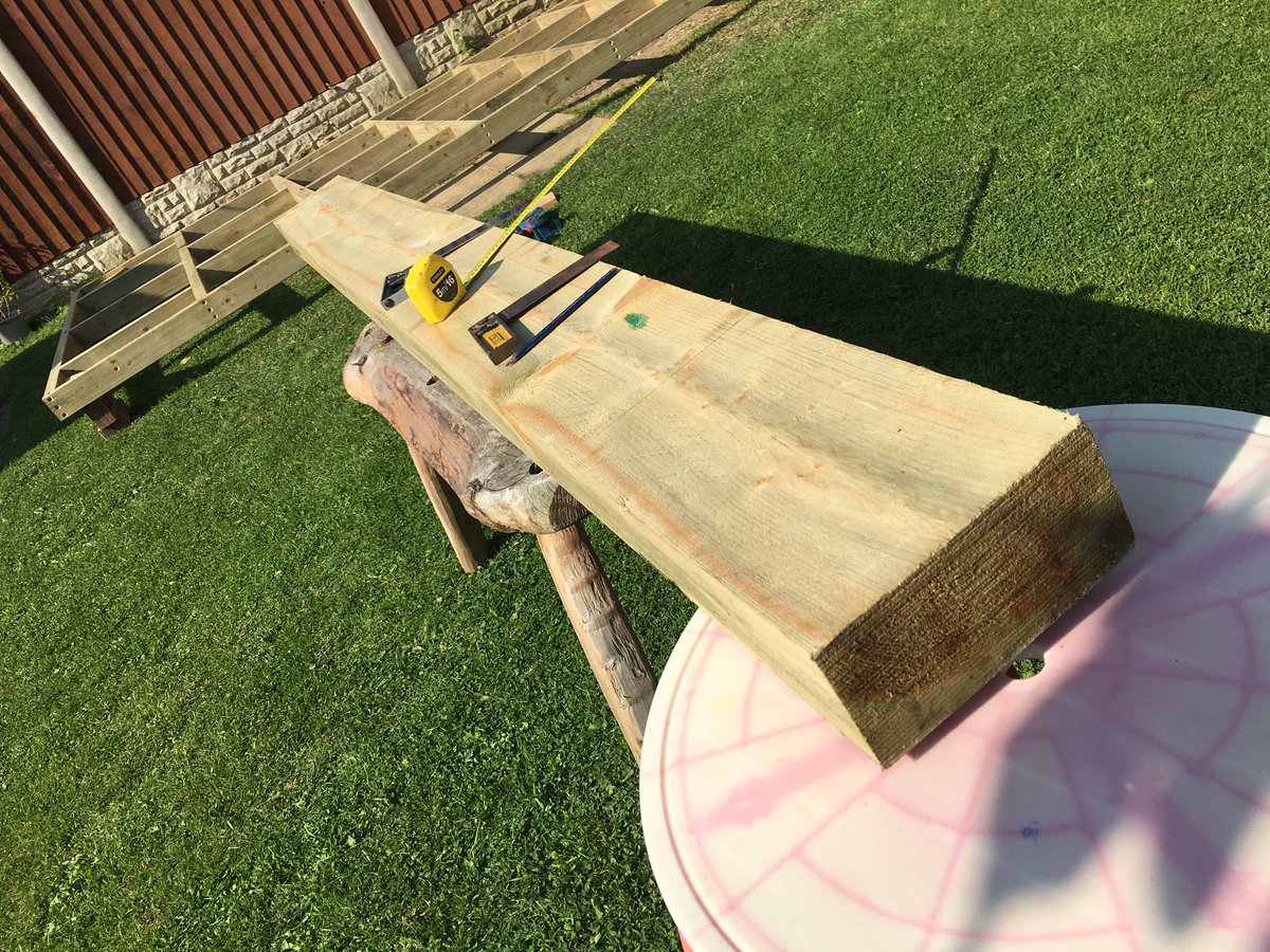 kerry_truman's tweet photo. as a consequence of moving the old shed and onto a new frame raised with #QuickJacks.. I am now tasked to build a raised border made from these sleepers.. not the heavy and more costly Oak variety, but still about 35kg.. I knew I should have got workhorses..!? #MakersHour 😆 https://t.co/G7umfcoYjv