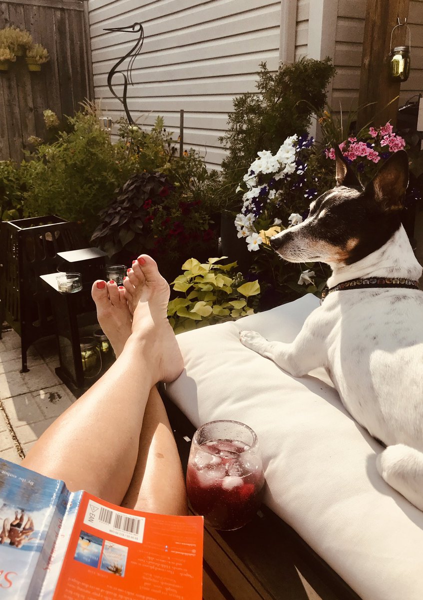 puckdoggy's tweet image. A well-earned afternoon on my fave patio with a book, some Latin vibes, some sangria and good company ⁦@WilVfc⁩  #SummerDontGo