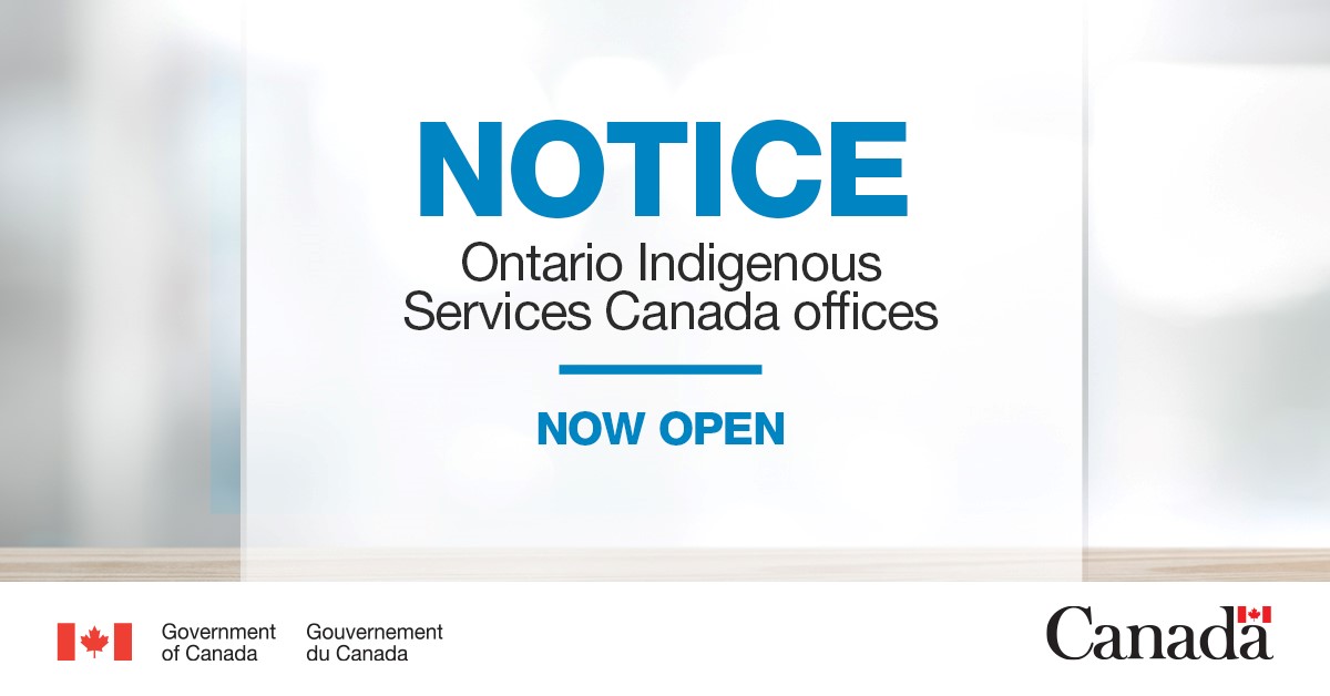 GCIndigenous's tweet photo. ONTARIO REGION: The #IndigenousServices Canada offices for Indian status and secure #StatusCard applications are now open!
Please contact the centre near you for hours of operation and protocols to follow: https://t.co/f1q1xMkdx8 https://t.co/Jdk4efhuqF