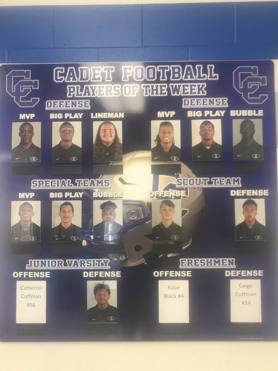 CoachA_GameOne's tweet photo. Congrats to our players of the wk for wk 3 vs. Springtown a disappointing 7-17 loss for @ConnallyCadets 1-2 on the season. We have a lot to clean up &amp; have to be more discipline as a team! Fresh. w/ a 36-32 Win &amp; JV w/ a 42-12 Win  #wewillwin #suCCess20 @connally_hs @ConnallyISD https://t.co/WYJsnvUA5a
