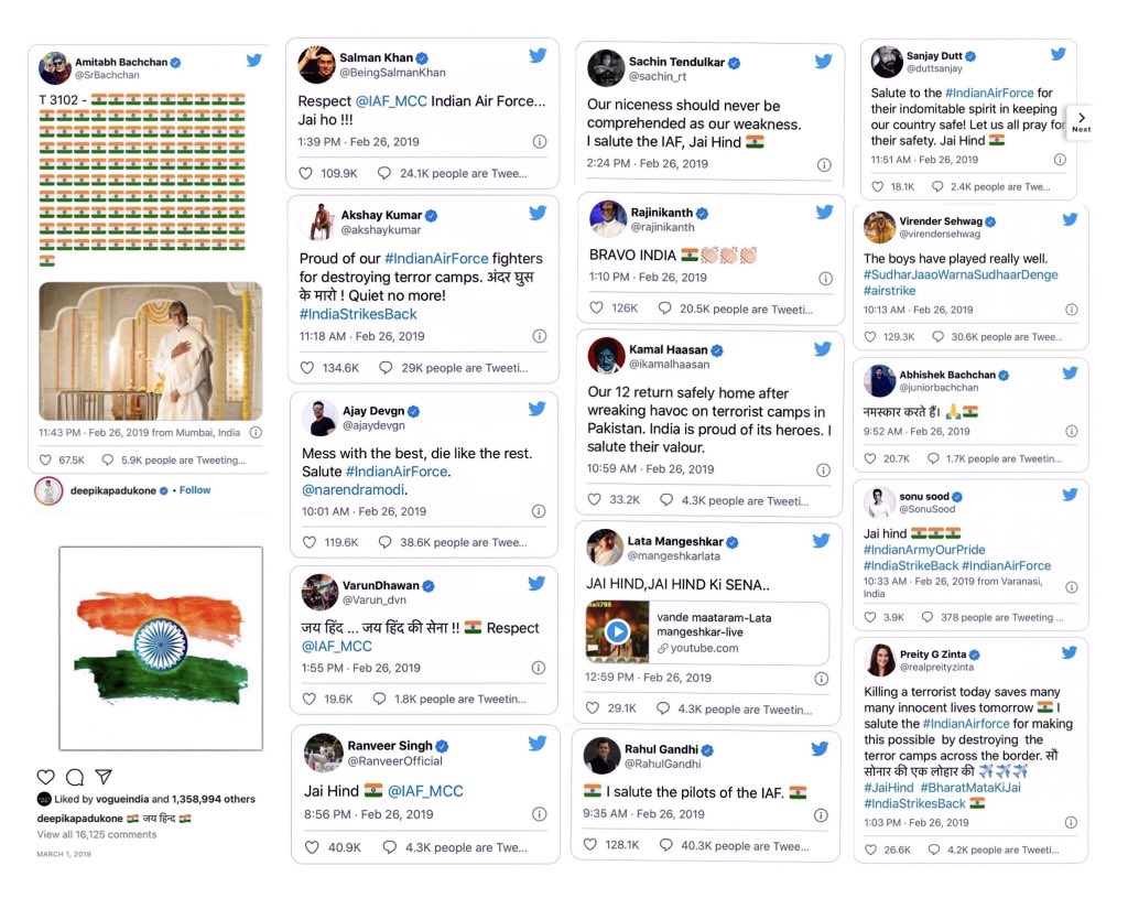 2/6 Priyanka Chopra’s tweet. Every other Indian celebrity’s tweet.Basically every Indian was celebrating.