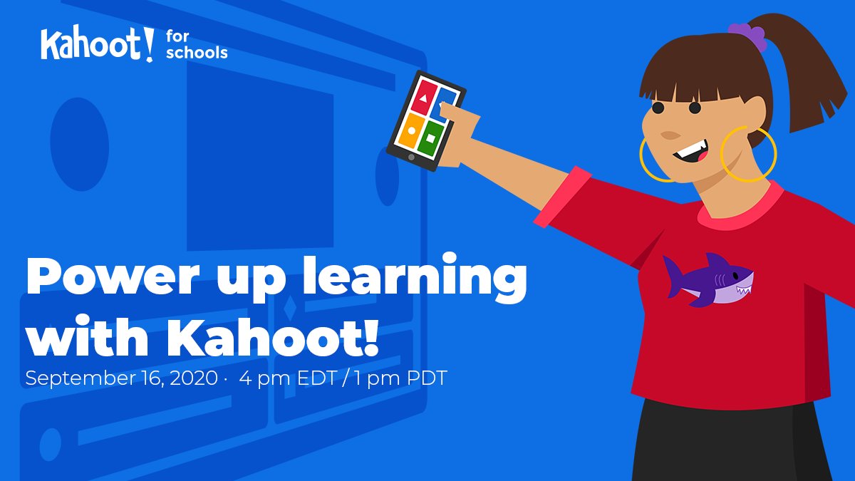 Kahoot's tweet photo. New to Kahoot!? 🤩
@KahootIsabella is ready to show you how to power up student learning in our free webinar on September 16.
Join us 👇
https://t.co/tY4fALJ1tu https://t.co/KquZ0seIvc