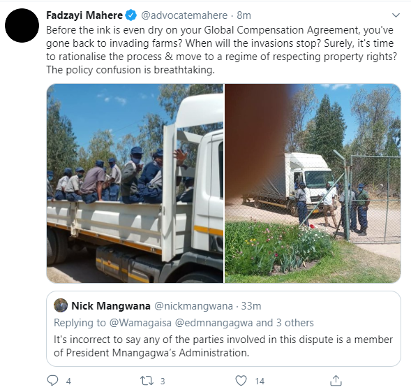 5/6  @advocatemahere is also becoming a GOOD spokesperson on the front of gaining supporters for  #MDC-Chamisa. She seems to be striking the right cord with people who want to hear what they believe is true e.g. Grobler farm eviction was an invasion.