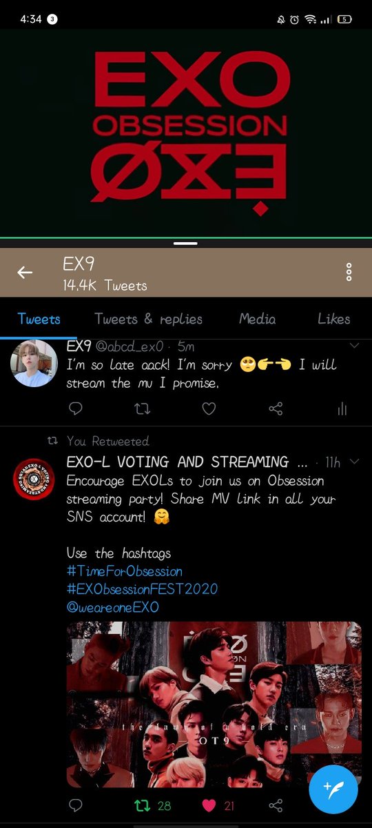 abcd_ex0's tweet image. Sorry, late 🥺
@weareoneEXO
#TimeForObsession
#EXObsessionFEST2020