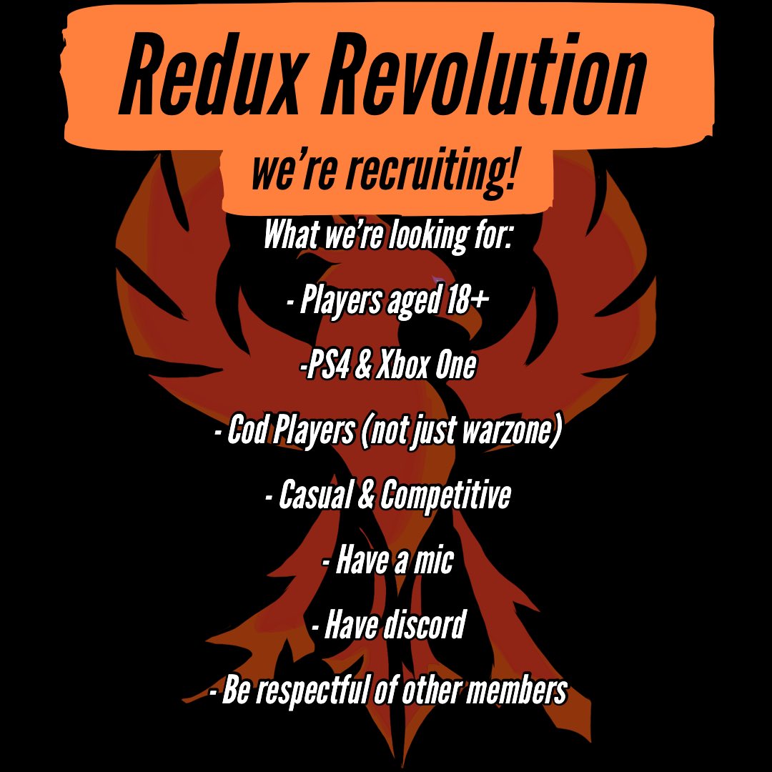 RDXReloaded's tweet photo. We’re still on the lookout for new members! DM us for more info!#clanrecruiting #codclan #ps4clan #xboxclan #gaminggroup #clan https://t.co/1oqj711Mz1