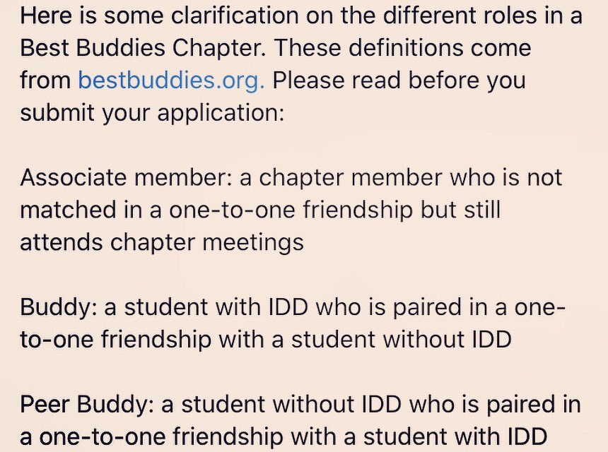 Please read before submitting your Best Buddies application!
