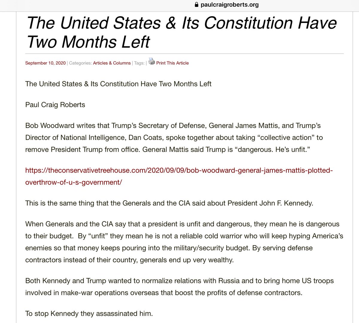  #GodSaveOurRepublic  https://www.paulcraigroberts.org/2020/09/10/the-united-states-its-constitution-have-two-months-left/