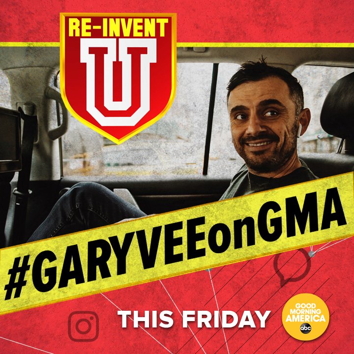 THIS FRIDAY ON <a href="/GMA/">Good Morning America</a>: You’re invited to “Re-Invent U” with the one and only <a href="/garyvee/">Gary Vaynerchuk</a> LIVE, answering all your questions on how to re-purpose your life despite all odds in 2020.

Are you ready for this? Send us your questions now by using #GaryVeeOnGMA.