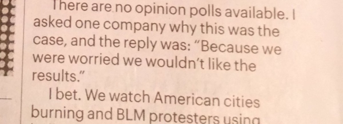 If you just Google 'Black Lives Matter polls UK' you get a wide range of different pollsters and a range of media outlets finding different types of angles from those polls. It is extraordinary for neither Liddle himself nor the sub-editors to bother to check this at all