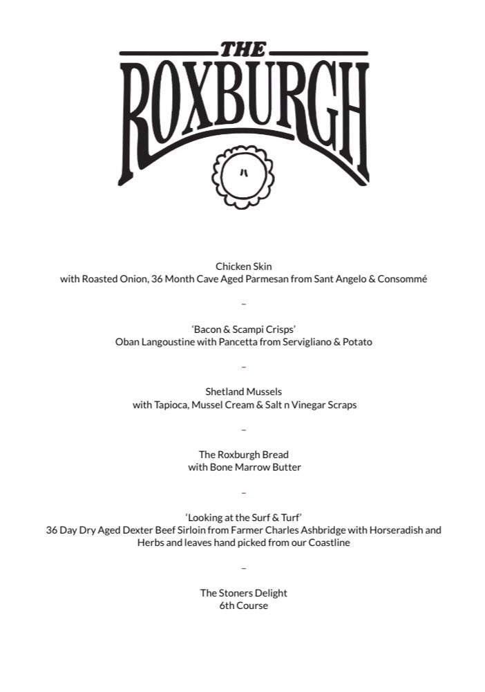 Relax and unwind cocooned away from the stresses of the outside world at The Roxburgh.

Now serving our special 6 course Seaside Menu 

Using the finest ingredients from Sea and Shore 

#thebellyrulesthemind