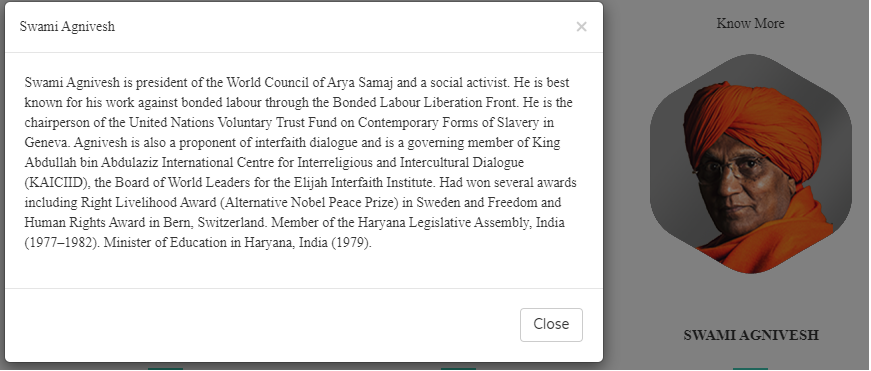 People thinking why this news portal is running agenda against Kashmir, Narendra Modi, Amit Shah, and CM Yogi Aaditya Nath. Do you remember this man? Check-in Photo attached.Yes, Correct: Swami Agnivesh. So-called President of Arya Samaj and was a supporter of the Delhi Riots.