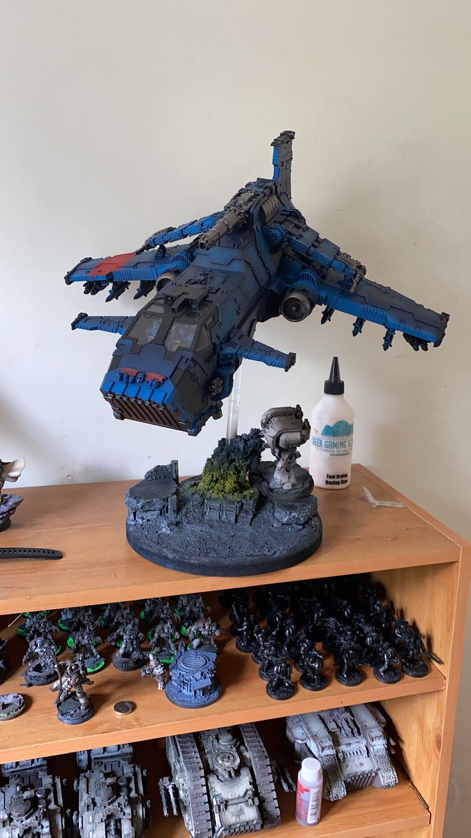 co1856's tweet photo. Thunderhawk Gunship WIP (Night Lords Repaint into a new scheme) - WIP Death Guard Leviathan helping out with Bonding flock together! #Warmongers #30k #NightLords #Forgeworld #HorusHeresy #GamesWorkshop #Warhammer https://t.co/aGuxU4OsVd