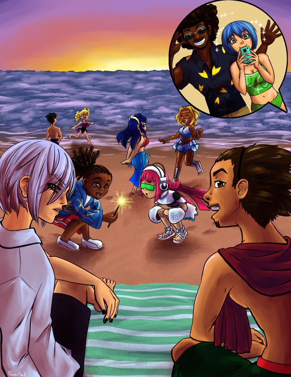 My DDR-filled contribution for <a href="/BemaniFanZine/">BEMANI Fan Zine</a> , released today!

Check out their twitter for more posts, and download the fresh full zine here: aurilyus124.itch.io/in-the-breeze