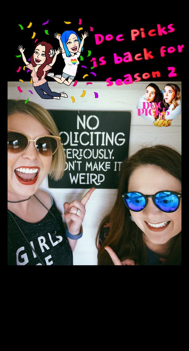 DocPicksPodcast's tweet photo. Hali &amp; Ariel are back for #season2 and are once again soliciting #docpicks. 👀 Send your best and wackiest documentary recommendations, and keep your ears open for the newest episode, out now!
#solicitingdocpicks #season2 #podcast #bff #dontmakeitweird #jk #letsgetweird https://t.co/RMbC6cGNXD