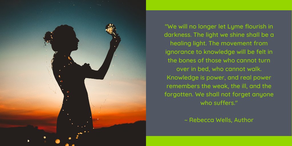 ProjectLyme's tweet photo. A great reminder from author Rebecca Wells that knowledge can lift up everyone in the #Lyme community. Help us spread greater awareness of Lyme disease today! #quotestoliveby https://t.co/7fykfyAt12 https://t.co/HTIMsB6xqp