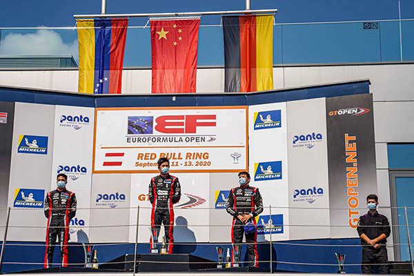 comdeportacven's tweet photo. #automovilismointernacional Coronando un fin de semana productivo, con el que asciende al tercer lugar de la tabla
general de pilotos, el piloto venezolano Manuel Maldonado se subió de nuevo al podio hoy en el Red Bull Ring de Austria https://t.co/3z4yXeTqlh https://t.co/8Ki5FUKJ7O