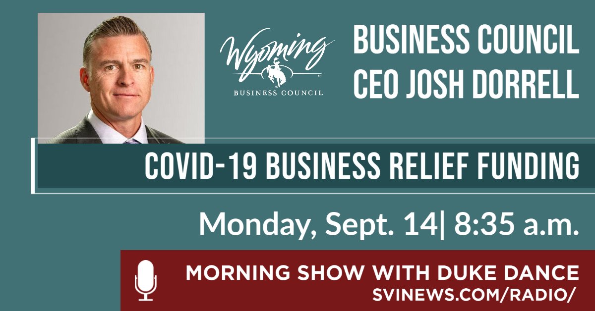 Tune into the Morning Show with Duke Dance at 8:35 a.m. on Monday, September 14. Business Council CEO Josh Dorrell will discuss the Relief Fund and the Mitigation Fund, which will close on Tuesday, Sept. 15 at 5 p.m. Listen in online at svinews.com/radio/