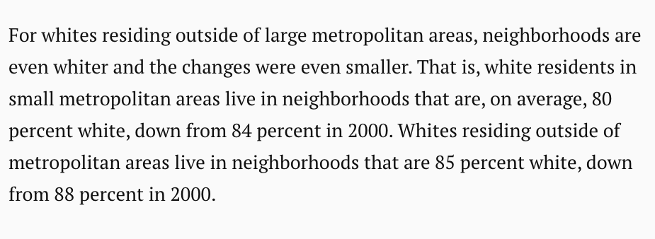 See, because America is still segregated, MOST WHITE PEOPLE people live in places where they are OVERREPRESENTED — EVEN IN THE MOST DIVERSE CITIES IN AMERICA