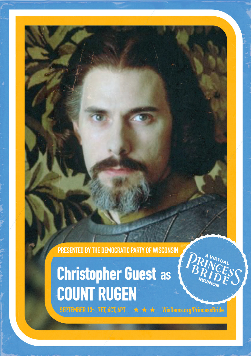 As a man of action, lies do not become Christopher Guest. So here's the truth: he's back tonight as Count Rugen, the six-fingered man. Watch!  http://wisdems.org/princessbride 