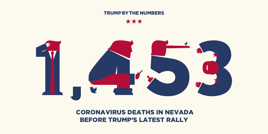EightyOneNZ's tweet photo. Here’s a not-so-fun fact: 

The line of people waiting for Trump’s Nevada rally also doubles a line of people waiting to catch a deadly pandemic https://t.co/DeSm9Zl6FR