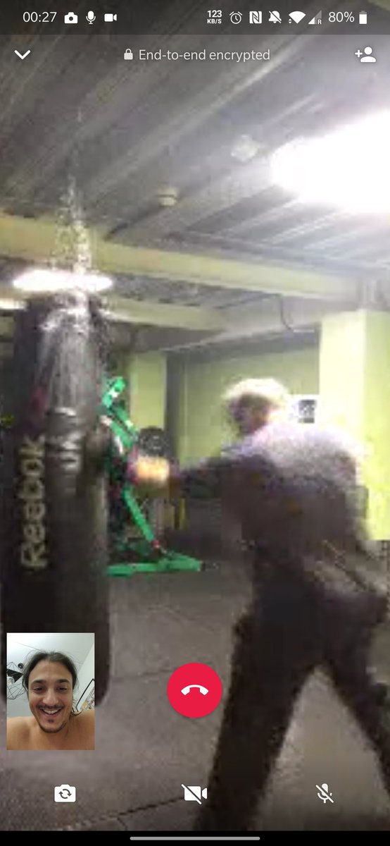 Pala's tweet photo. bruh i just got a videocall from a hidden number (at midnight), answer it, and it's some creepy @OnFireAnders doppelganger smashing a heavy bag in an empty gym. bro tf is going on https://t.co/9ZFQvsdOLc