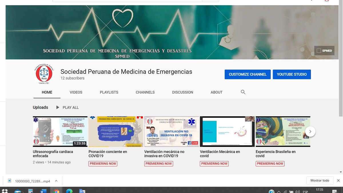 Estimados amigos se inicio la carga de los videos, de los cursos que se vienen dando on live, desde la página de la SPMED en facebook