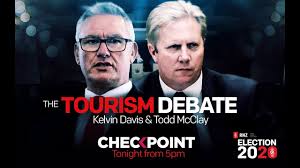 CharlieatRTONZ's tweet photo. Last year tourism was New Zealand's number one export, but Covid-19 has brought it to its knees, after our borders essentially slammed shut back in March.

Labour's Kelvin Davis and National's Todd McClay join Lisa Owen to debate tourism policies.

https://t.co/yaQrFOEOIk https://t.co/OWvxQ7J3iw